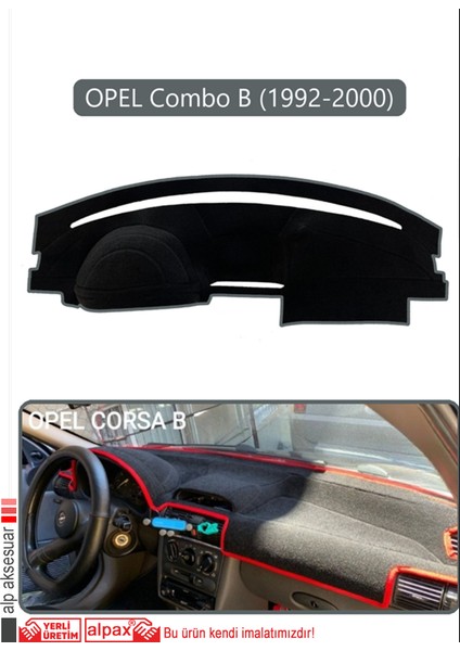 Opel Corsa B Combo B (1992-2000)TORPİDO Koruma Halısı Gri Kenar