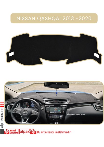 Nissan Qashqaı 2013 -2020TORPİDO Koruma Halısı Bej Kenar