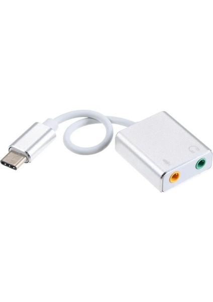 Type-C Tipi Harici Ses Kartı Adaptörü Hi-Fi Magic Voice 7.1 Ch Ses Kartı Adaptörü Kulaklık Mikrofon Dizüstü Çevirici Yüksek Hızlı Type Ses Kartı