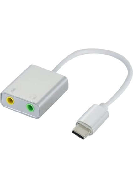 Type-C Tipi Harici Ses Kartı Adaptörü Hi-Fi Magic Voice 7.1 Ch Ses Kartı Adaptörü Kulaklık Mikrofon Dizüstü Çevirici Yüksek Hızlı Type Ses Kartı