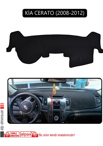 Kia Cerato 2008-2012TORPİDO Koruma Halısı Siyah Kenar