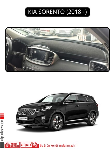 Kia Sorento 2018+TORPİDO Koruma Halısı Siyah Kenar