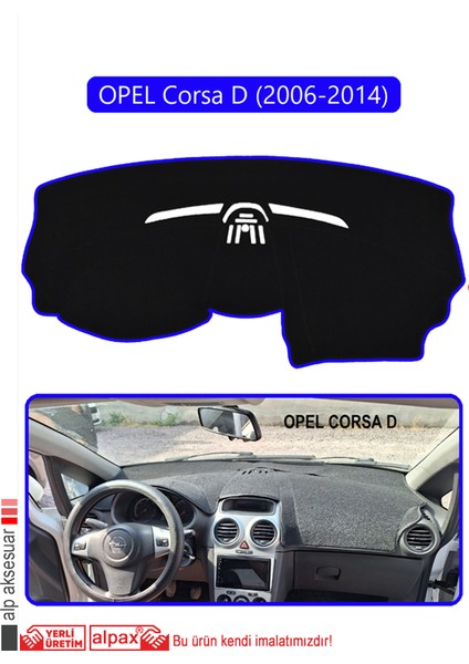 Opel Corsa D (2006-2014)TORPİDO Koruma Halısı Mavi Kenar