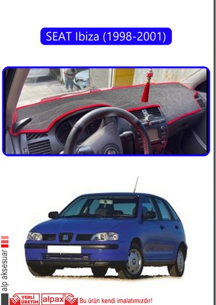 Seat Ibiza (1998-2001)TORPİDO Koruma Halısı Mavi Kenar