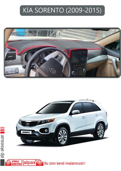 Kia Sorento 2009-2015TORPİDO Koruma Halısı Gri Kenar