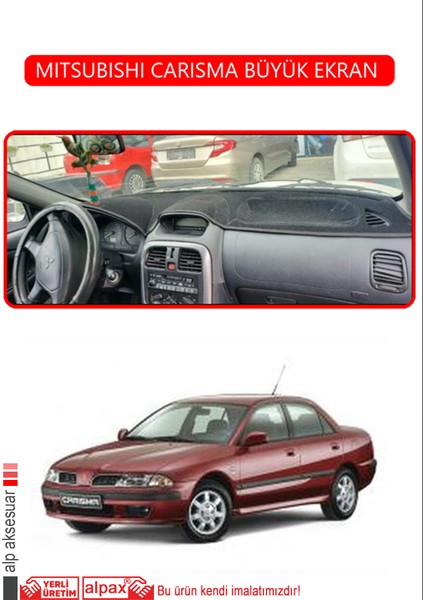 Mıtsubıshı Carısma Büyük Ekran Torpido Koruma Halısı Kırmızı Kenar