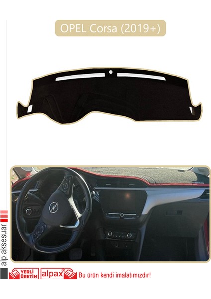 Opel Corsa (2019 + )Torpido Koruma Halısı Bej Kenar