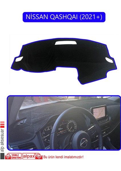 Nissan Qashqaı 2021 +Torpido Koruma Halısı Mavi Kenar