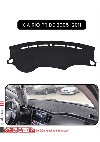 Kia Rio Pride 2005-2011TORPİDO Koruma Halısı Siyah Kenar