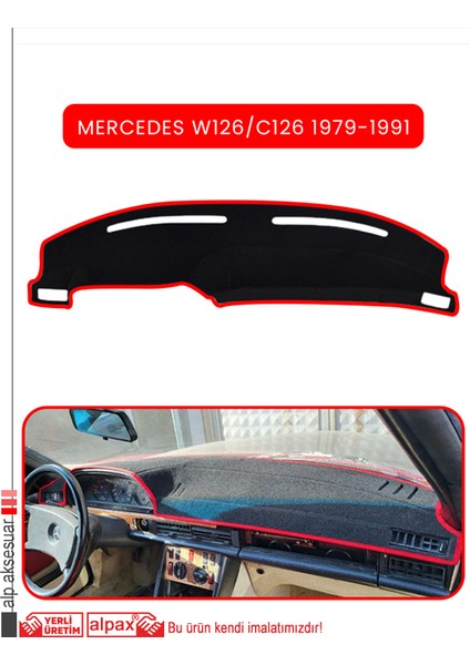 Mercedes W126/C126 1979-1991TORPİDO Koruma Halısı Kırmızı Kenar