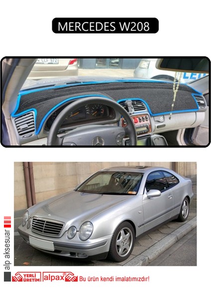 Mercedes W208 Torpido Koruma Halısı Siyah Kenar