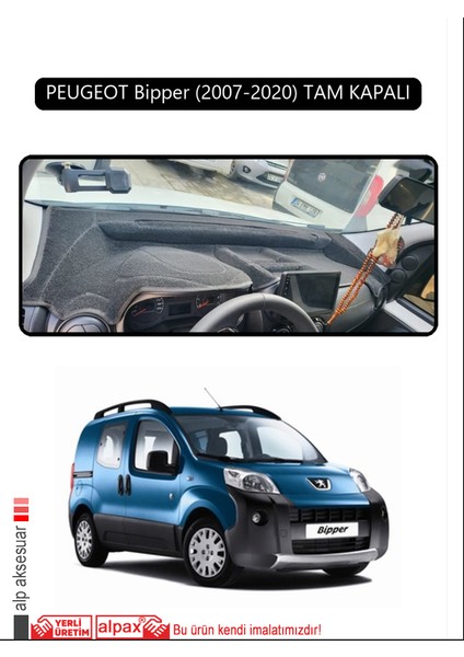 Peugeot Bipper (2007-2020) Tam Kapalıtorpido Koruma Halısı Siyah Kenar