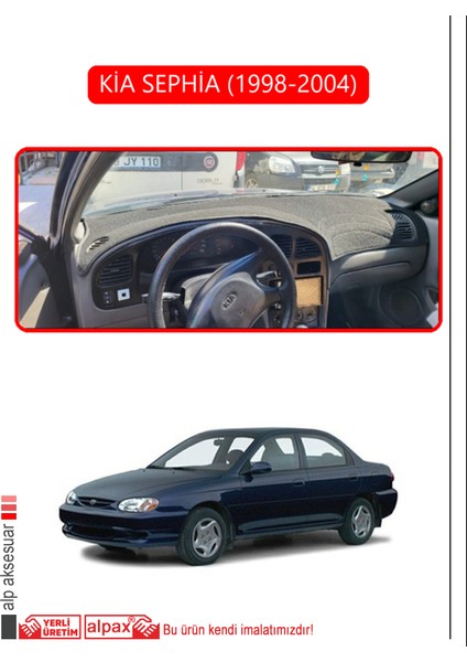 Kia Sephia 1998-2004TORPİDO Koruma Halısı Kırmızı Kenar