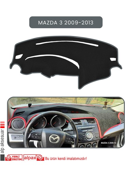 Mazda 3 2009-2013TORPİDO Koruma Halısı Gri Kenar