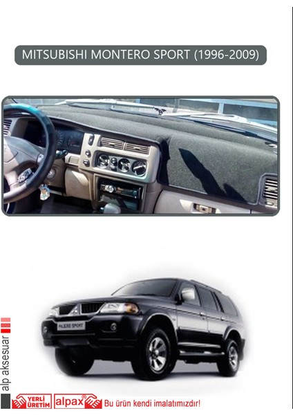 Mıtsubıshı Montero Sport 1996-2009TORPİDO Koruma Halısı Gri Kenar