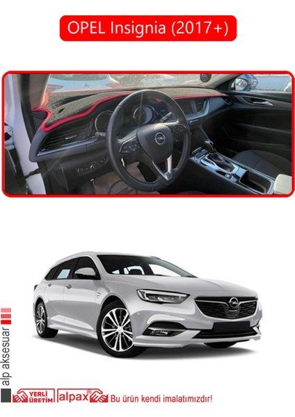 Opel Insignia (2017 + )Torpido Koruma Halısı Kırmızı Kenar