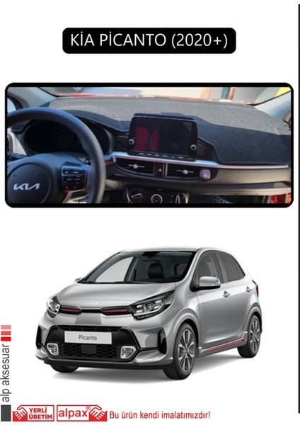Kia Picanto 2020+TORPİDO Koruma Halısı Siyah Kenar