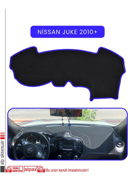 Nissan Juke 2010+TORPİDO Koruma Halısı Mavi Kenar