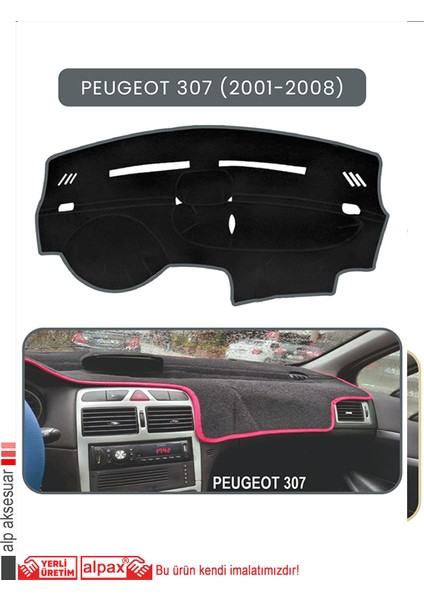 Peugeot 307 (2001-2008)TORPİDO Koruma Halısı Gri Kenar