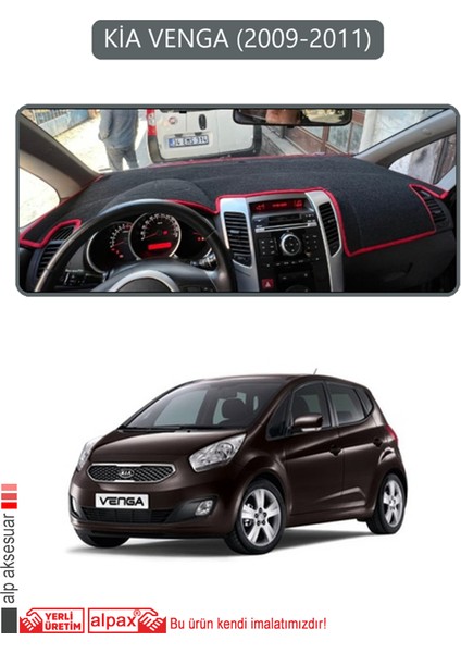 Kia Venga 2009-2011TORPİDO Koruma Halısı Gri Kenar