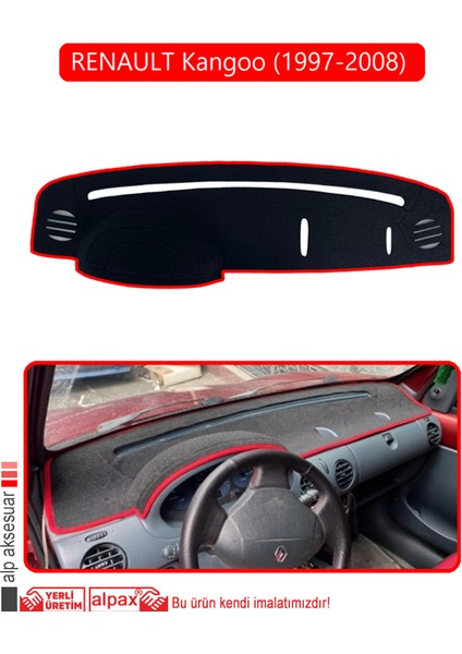 Renault Kangoo (1997-2008) Torpido Koruma Halısı Kırmızı Kenar