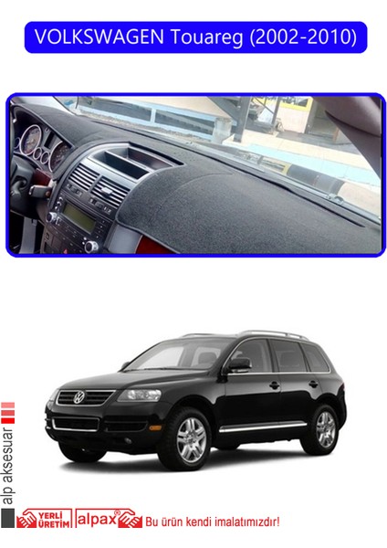 Volkswagen Touareg (2002-2010) ;torpido Koruma Halısı Mavi Kenar