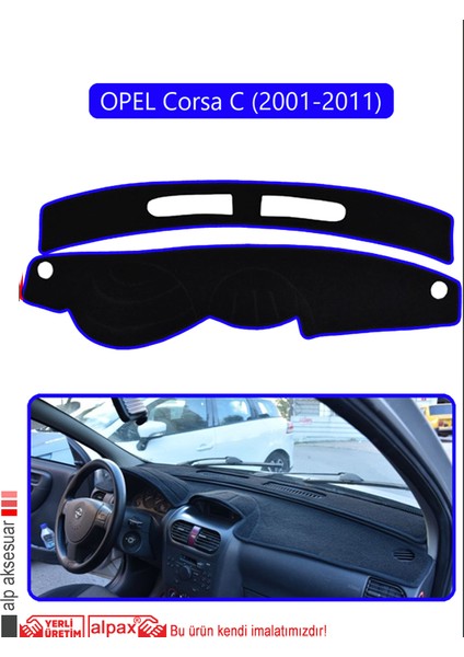 Opel Corsa C (2001-2011)TORPİDO Koruma Halısı Mavi Kenar