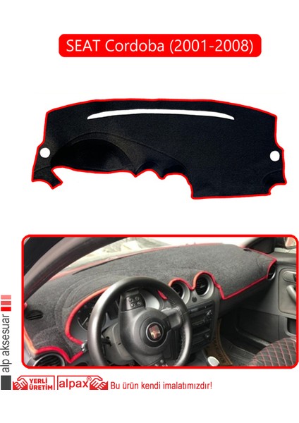Seat Cordoba (2001-2008)TORPİDO Koruma Halısı Kırmızı Kenar