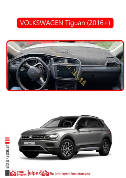 Volkswagen Tiguan (2016+) ;torpido Koruma Halısı Kırmızı Kenar