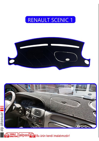Renault Scenıc 1torpido Koruma Halısı Mavi Kenar