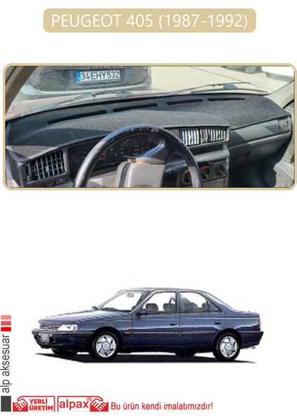 Peugeot 405 (1987-1992) ;torpido Koruma Halısı Bej Kenar