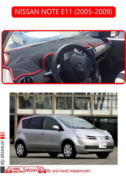 Nissan Note E11 2005-2009TORPİDO Koruma Halısı Kırmızı Kenar