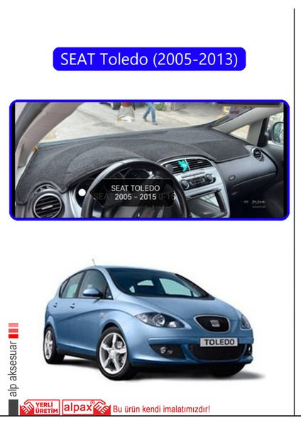 Seat Toledo (2005-2013)TORPİDO Koruma Halısı Mavi Kenar