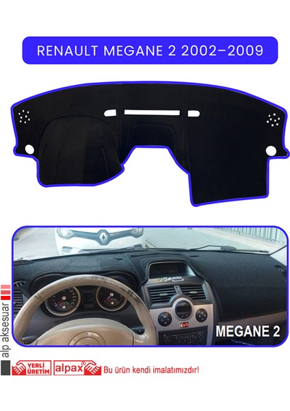 Renault Megane 2 (2002–2009)TORPİDO Koruma Halısı Mavi Kenar