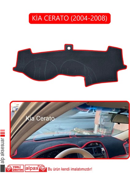 Kia Cerato 2004-2008TORPİDO Koruma Halısı Kırmızı Kenar