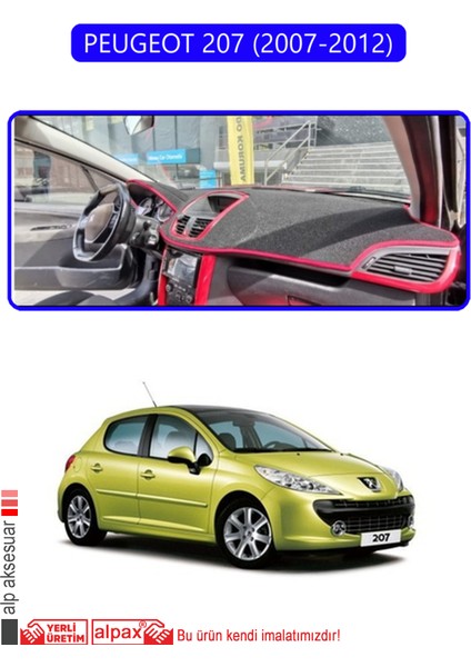 Peugeot 207 (2007-2012)TORPİDO Koruma Halısı Mavi Kenar