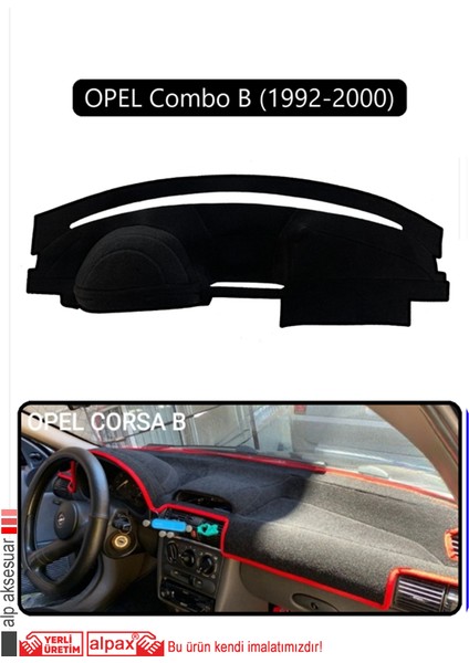 Opel Corsa B Combo B (1992-2000)TORPİDO Koruma Halısı Siyah Kenar