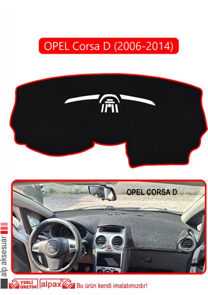 Opel Corsa D (2006-2014)TORPİDO Koruma Halısı Kırmızı Kenar