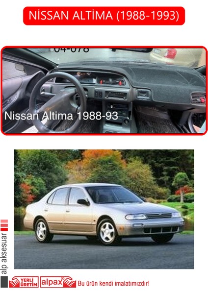 Nissan Altima 1988-1993TORPİDO Koruma Halısı Kırmızı Kenar