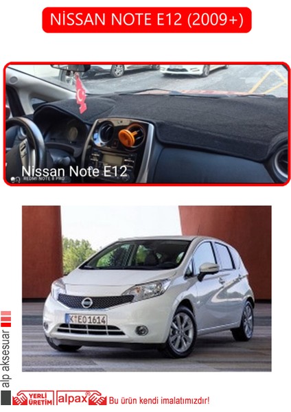 Nissan Note E12 2009+TORPİDO Koruma Halısı Kırmızı Kenar