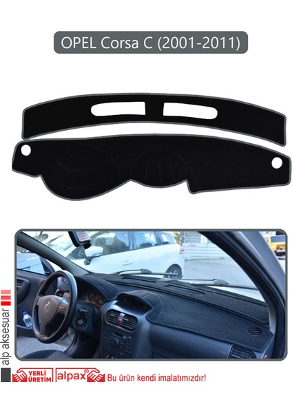 Opel Corsa C (2001-2011)TORPİDO Koruma Halısı Gri Kenar
