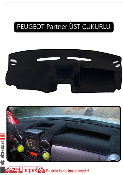 Peugeot Partner Ekranlıtorpido Koruma Halısı Siyah Kenar