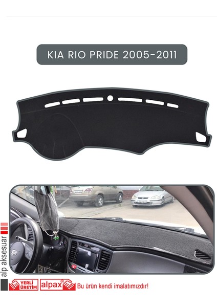 Kia Rio Pride 2005-2011TORPİDO Koruma Halısı Gri Kenar