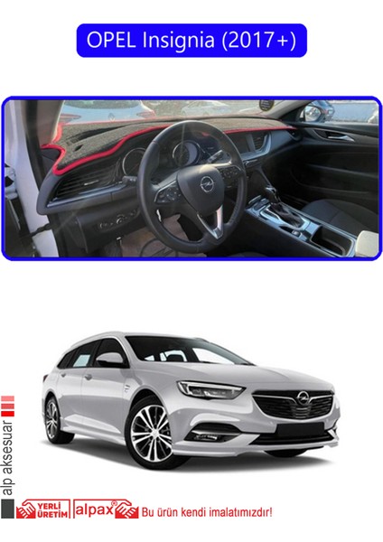 Opel Insignia (2017 + )Torpido Koruma Halısı Mavi Kenar