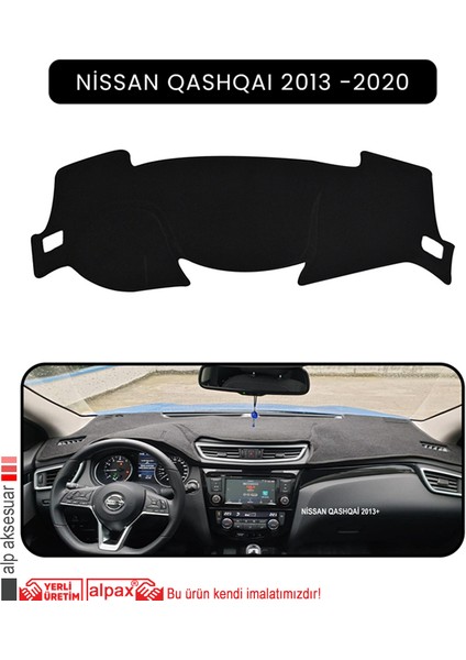 Nissan Qashqaı 2013 -2020TORPİDO Koruma Halısı Siyah Kenar