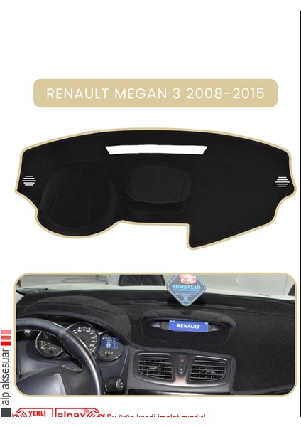 Renault Megan 3 (2008-2015)TORPİDO Koruma Halısı Bej Kenar