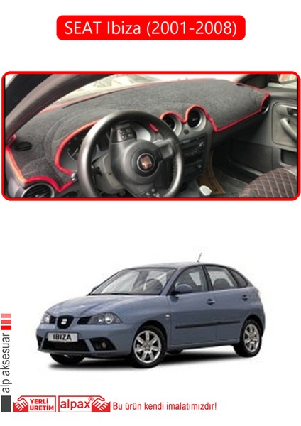 Seat Ibiza (2001-2008)TORPİDO Koruma Halısı Kırmızı Kenar