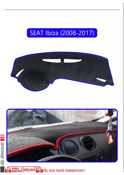 Seat Ibiza (2008-2017)TORPİDO Koruma Halısı Mavi Kenar