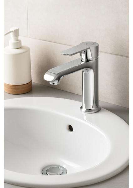 Krom Lavabo Bataryası Gümüş Paslanmaz Prinç Yüksek Gövde Garantili Banyo Musluk Aç Kapa Ergonomik fiyatları