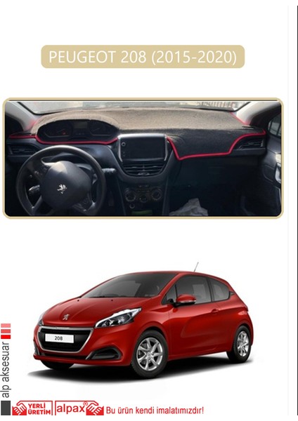 Peugeot 208 (2015-2020)TORPİDO Koruma Halısı Bej Kenar